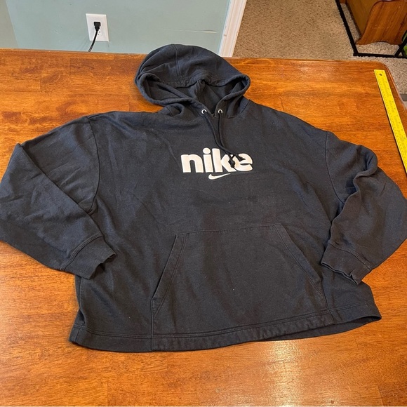 Nike Varsity fleece relaxed pullover sweatshirt women’s black size XL - Picture 1 of 7